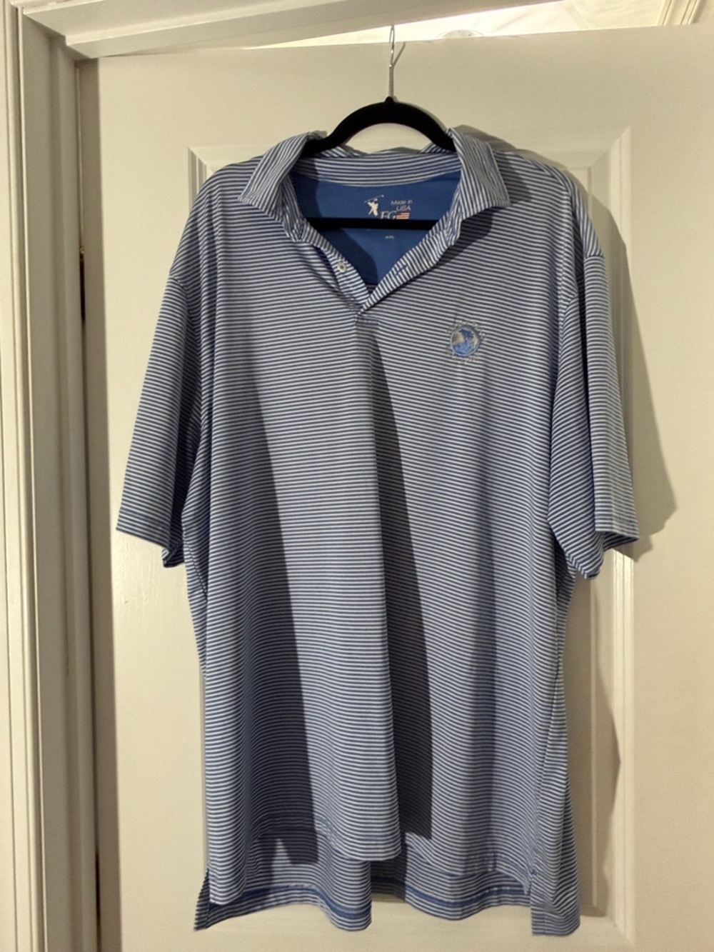 PGA Tour Blue Micro-Stripe Polo
